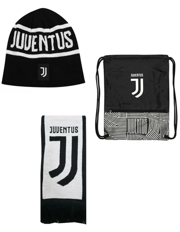 Juventus Package Beanie-Scarf-Cinch Bag Officially Licensed Icon Sports Cover