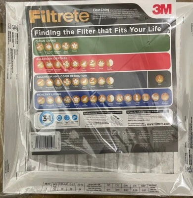Filtro de aire Filtrete Clean Living básico polvo horno aire acondicionado MPR 300 - 3M Foto 1 de 3