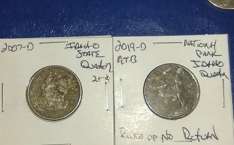 2 Idaho Quarters ATB and State Error Coins Cover