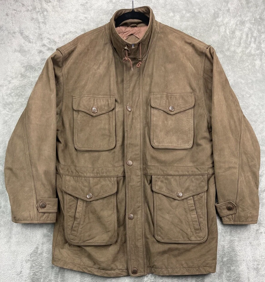 Chaqueta de Colección Duncan Row Para Hombre Mediana Cuero Campo Utilidad Tareas Montaña Marrón Foto 1 de 4