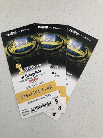 2015-16 Golden State Warriors v Bulls SEASON TICKET Win #14 73 Win Season RARE Cover