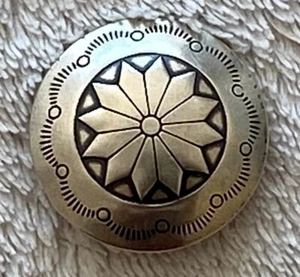 1" INCH Sterling Silver Western CONCHO - Leather Belt, Saddle - Screw Back - Picture 1 of 4
