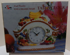 Fruit Paradise Porcelain / Ceramic Table Clock  Brand KK Fruit Year 2000 - NIB