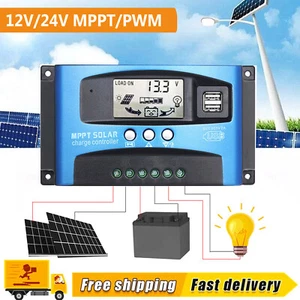 MPPT PWM 30/60/100A Solar Panel Regulator Battery Charge Controller 12V/24V LCD - Picture 1 of 13