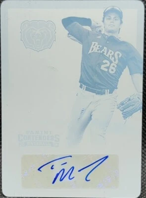 TATE MATHENY 2015 Panini Contenders RC AUTO PRINTING PLATE #1/1 Red Sox Mike of - Image 1 of 2