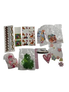10 Pack Stickers Lot Tigger Shamrocks Hearts Baseball Sports Flowers Scrapbook a - Picture 1 of 8