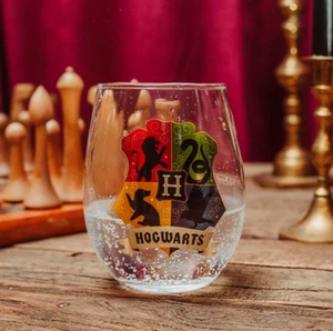 Harry Potter Hogwarts Stemless Wine Glass, Hogwarts Wine Glass, Harry Potter Bar - Picture 1 of 7