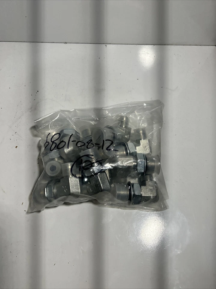 6801-08-12 3/4" NPT ORB TO 1/2" JIC 90° STEEL ELBOW FITTING (LOT OF 10) - Image 1 of 2