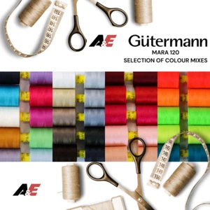 Gutermann Mara 120 Polyester Sewing Thread - 1000m/1093yds Mixed Colours - Picture 1 of 38