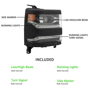 For 2016-2018 Chevrolet Silverado 1500 LED Headlight Headlamp w/DRL Passenger RH - Picture 1 of 16
