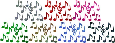 CRYSTALS R US MUSIC NOTES HOLO IRON-ON BLING NOVELTY DIY PARTY TSHIRT TRANSFER APPLIQUE patch