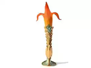 Vintage Gilbert Kruft Bronze & Murano Glas Kunst Blumen Vase Handarbeit Antik - Bild 1 von 10
