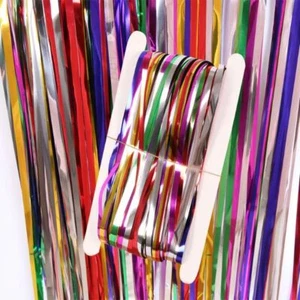 Rainbow Foil Tinsel Curtain Backdrop 90x200cm - Picture 1 of 1