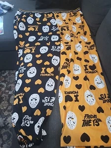 Friday the 13th Jason Voorhees Plush Sleep Pants Women's 3X 22/24 Lounge NEW B16 - Picture 1 of 11
