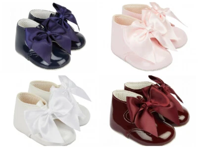 Baypods Soft Sole Pram Boot 0-18 Month - big bow
