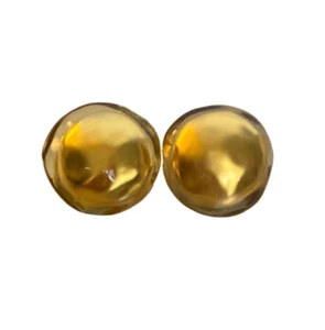 Anne Klein Couture brutalist englobe cabochon resin gold-tone clip-on earrings - Picture 1 of 9