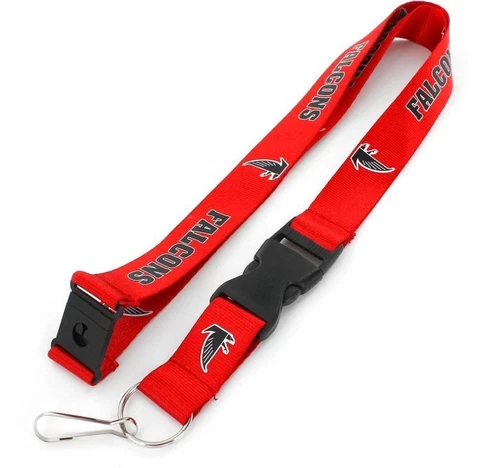 Atlanta Falcons Football NFL Retro Lanyard Key Ring Keychain w/ Safety Clip Cover