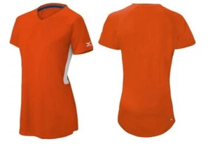 Jersey Mizuno Girls Comp Ss cuello en V, naranja/blanco, talla L - Imagen 1 de 9