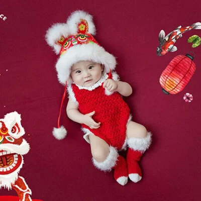 Accesorios de fotografía para recién nacidos Ropa de bebé Sombrero Mono Mameluco Calcetines Estudio fotográfico Foto 1 de 4