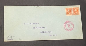 1910 WASHINGTON ORANGE 6c PAIR REGISTERED BALLSTON SPA NY ! REG FANCY L@@K ! - Picture 1 of 4