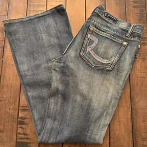 Rock & Republic / Medium Wash Bootcut Jeans with Sequin Pockets / Womens Size 30 - Picture 1 of 9