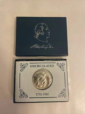1982-D Uncirculated George Washington 90% Silver Commemorative Half Dollar Coin - Image 1 of 4