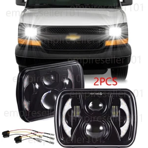 2pcs 7x6" LED Headlights Hi/Lo for Chevy Express Cargo Van 1500 2500 3500 Trucks - Picture 1 of 16