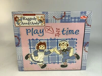 2001 Pressman Raggedy Ann & Andy Playtime 24 PC Thick Puzzle Sealed New - Image 1 of 4