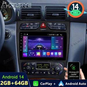 2+64G Autoradio Navi Carplay Android 14 GPS RDS für Mercedes Benz W203 C200 W209 - Bild 1 von 16