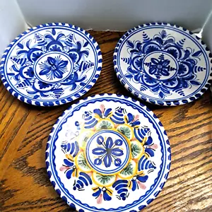 Blau & Weiß Handbemalt 6 1/4" Dekorative Teller 3er Set - Bild 1 von 9