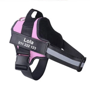 Personalised No-Pull Dog Harness Reflective Strip Adjustable Small Medium Large - Picture 1 of 84