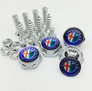 License Plate Screw Bolt Caps- Billet Metal Car License Plate Bolts Frame Screw - Picture 1 of 5