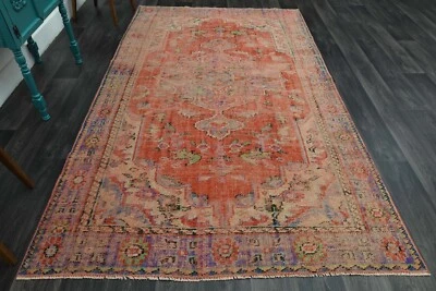 Alfombra 5,9 x 9,7 pies, DE COLECCIÓN, alfombra turca, alfombra OUSHAK, lana, hecha a mano, decoración del hogar Foto 1 de 4