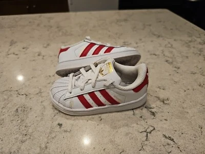Adidas Originales Superstar Zapatos Rojo Audaz Niño Pequeño Talla 7K  Foto 1 de 4