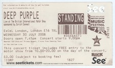 Deep Purple 7/30/09 London England British Intl Motor Show Concert Ticket Stub!