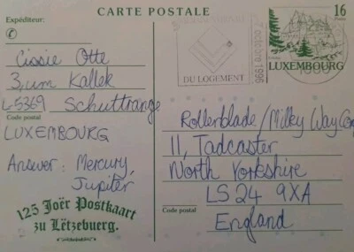 Люксембург 1996 - Tadcaster Йоркшир GB открытка история почты C24 - Изображение 1 из 3