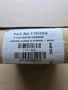 Brasstech 118/26D Disposal Flange And Stopper Satin Chrome - Picture 1 of 7