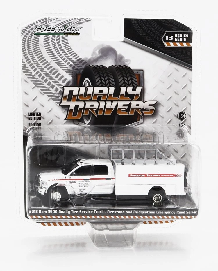 1/64 GREENLIGHT - DODGE | RAM 3500 DOUBLE CABINE FIRESTONE AND BRIDGESTONE EMERG - Immagine 1 di 1