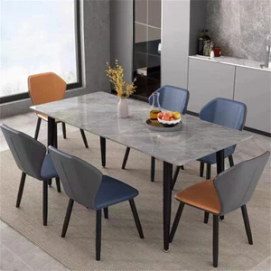 Slate Dining Table Rectangular Kitchen Table Breakfast Furniture for 6-Person US - Picture 1 of 20