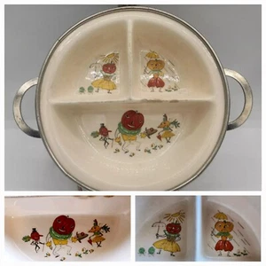 1930s Anthropomorphic Pumpkins Veggies Halloween Decor Childs Food Warming Dish - Picture 1 of 13