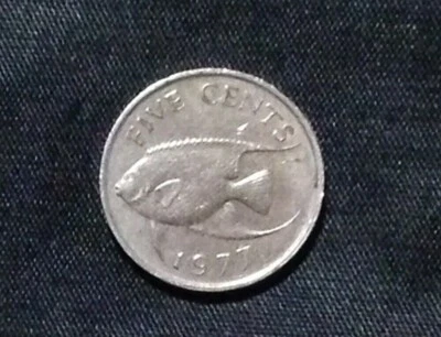 Rare 1977 Bermuda Angelfish, Circulated - Image 1 of 2