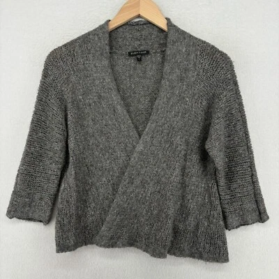 Suéter EILEEN FISHER S Cárdigan Metálico Lana Alpaca Manga 3/4 Gris Plata Foto 1 de 4