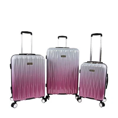 Juicy Couture Women's Lindsay 3-Piece Hardside Spinner Luggage Set, Silver Fu... - Image 1 of 4