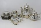Tirschenreuth Porcelain China Silver Overlay Tea Coffee Set w/Demitasse 22 pcs