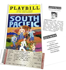 Playbill South Pacific Lincoln Center Theater junio 2010 y boleto - Imagen 1 de 7