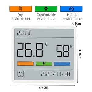 Wall Thermometer Display LCD Display Thermometer Sturdy Plastic Material - Picture 1 of 12