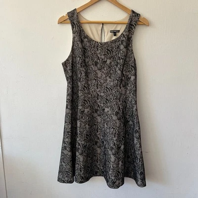 Vestido Express Fit and Flare para mujer grande negro de encaje caprichoso sin mangas bruja Foto 1 de 4