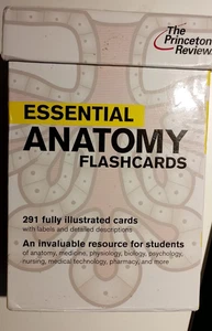 THE PRINCETON REVIEW ESSENTIAL ANATOMY FLASHCARDS 291 FULLY ILLUSTRATED CARDS - Picture 1 of 3