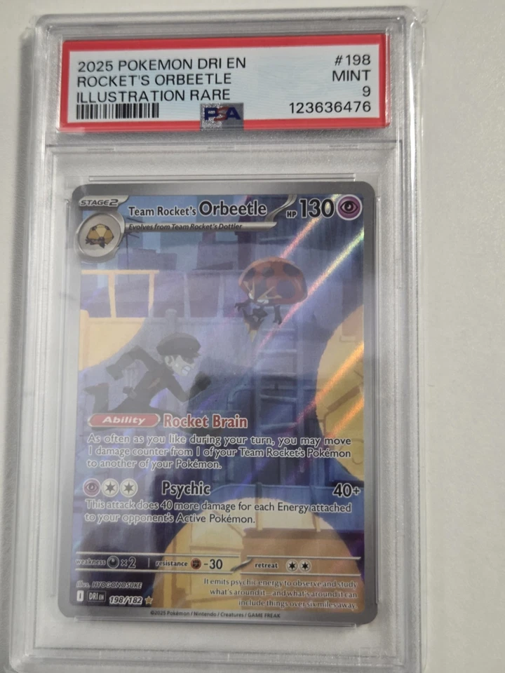 Team Rocket's Orbeetle 198/182 Sv10: Destined Rivals Holo PSA Slab - Image 1 of 3