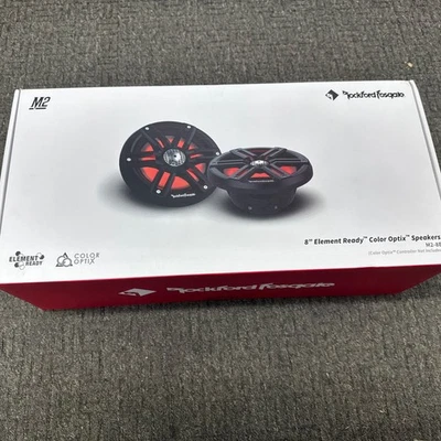 ROCKFORD FOSGATE M2-8B 8" Color Optix Marine 2-Way Speakers Pair M2 Series New - Image 1 of 2